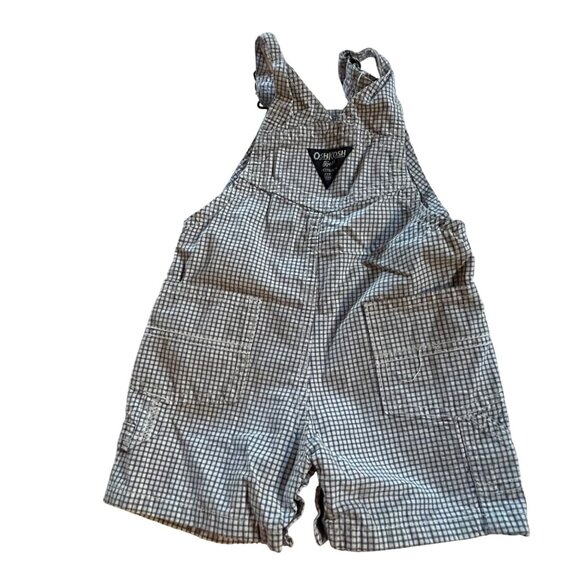 Oshkosh Bgosh Gingham Check Cotton Baby Overalls 12M Classic Unisex Design - Picture 2 of 6